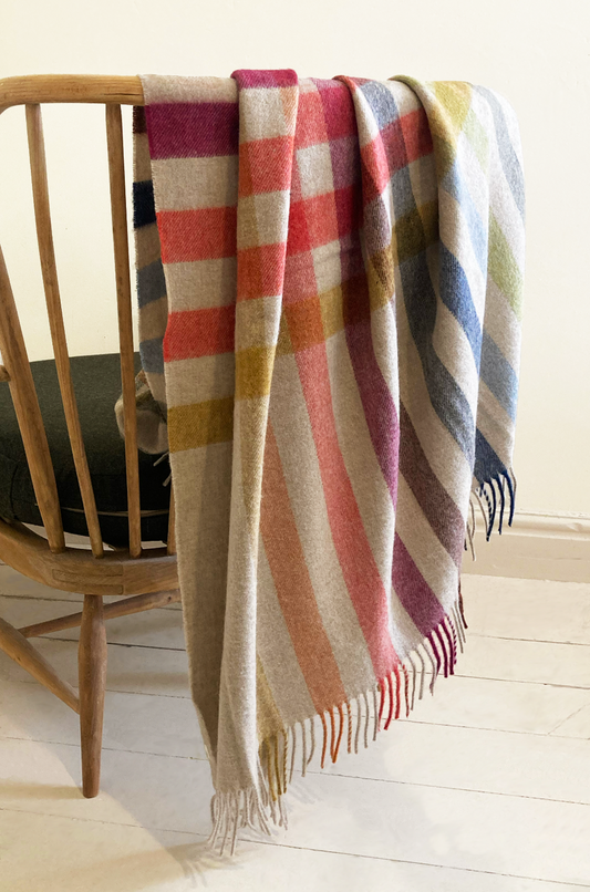 Rainbow Merino Blanket
